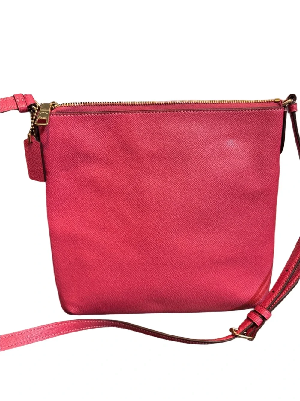 Coach Leather Rowan File Crossbody Bag with Gold Hardware in Strawberry Haze